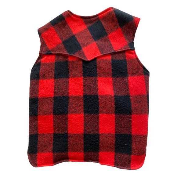 VINTAGE VANDERBILT Mark of Excellence RARE Red Plaid Wool Vest Women's Sml - Picture 6 of 8
